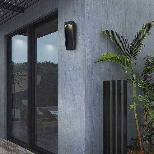 Taper LED 16 inch Sand Black Outdoor Wall Sconce